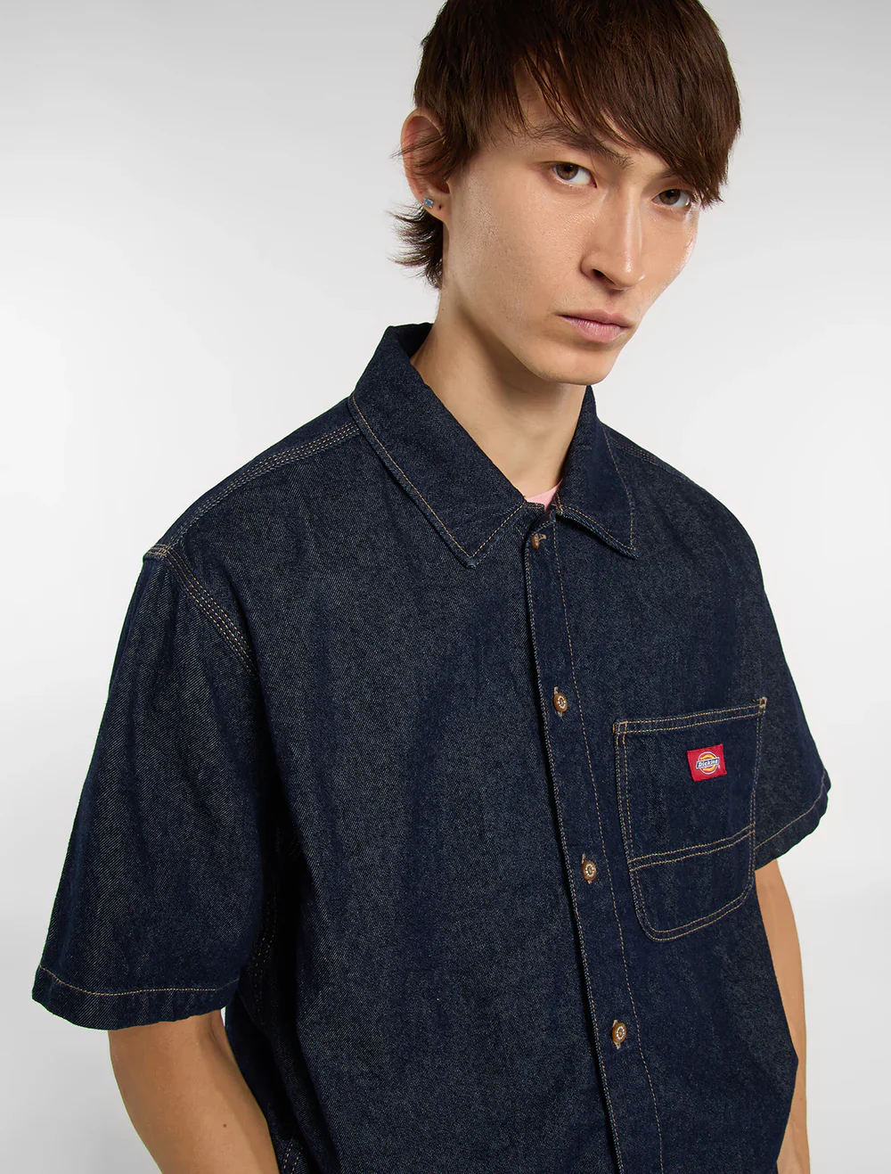 Dickies Men's Denim Short Sleeve Shirt Rinsed DK0A88PHRIN - Image 4