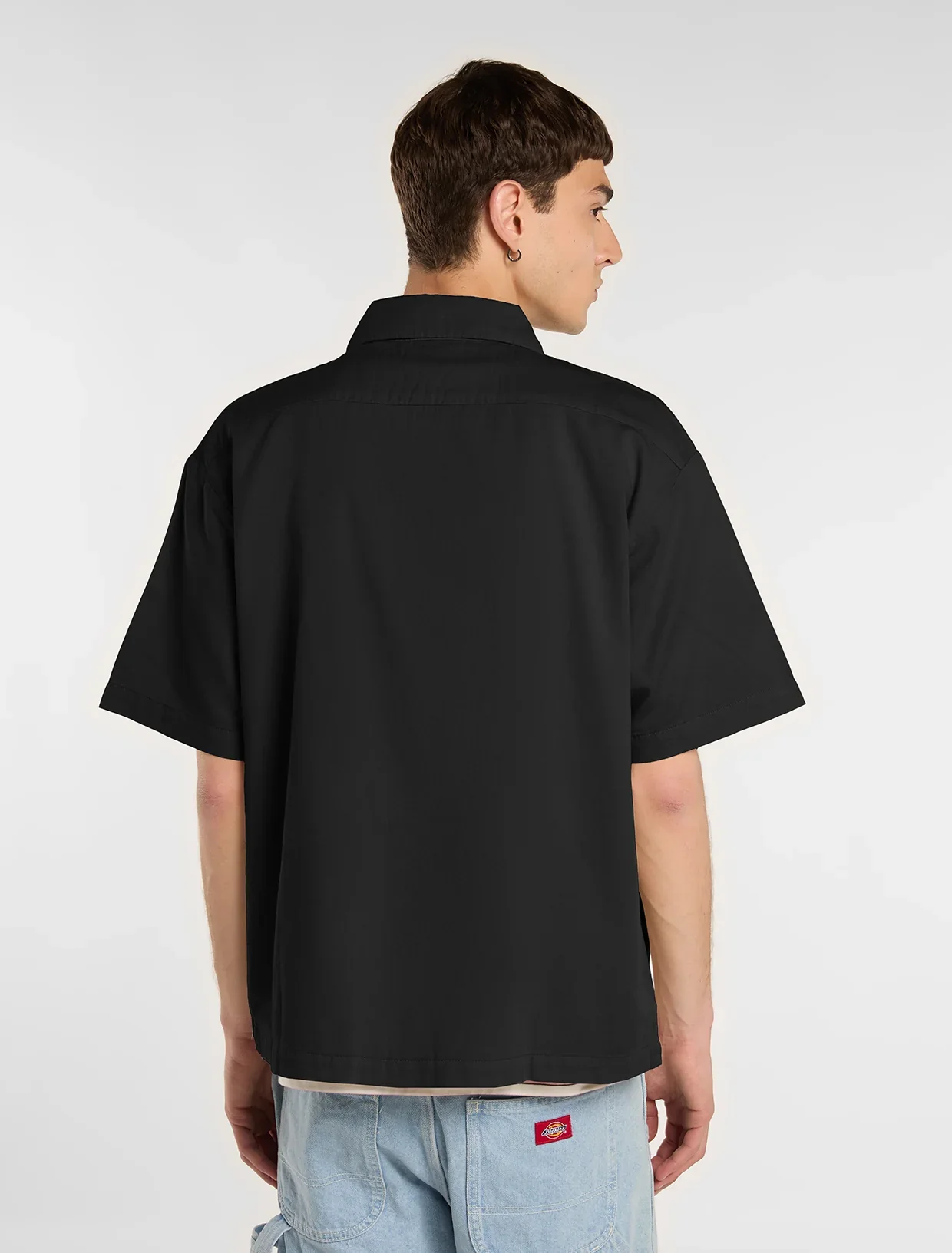 Dickies Men's Garment Dyed Work Short Sleeve Shirt Black DK0A88N9BLK - Image 2