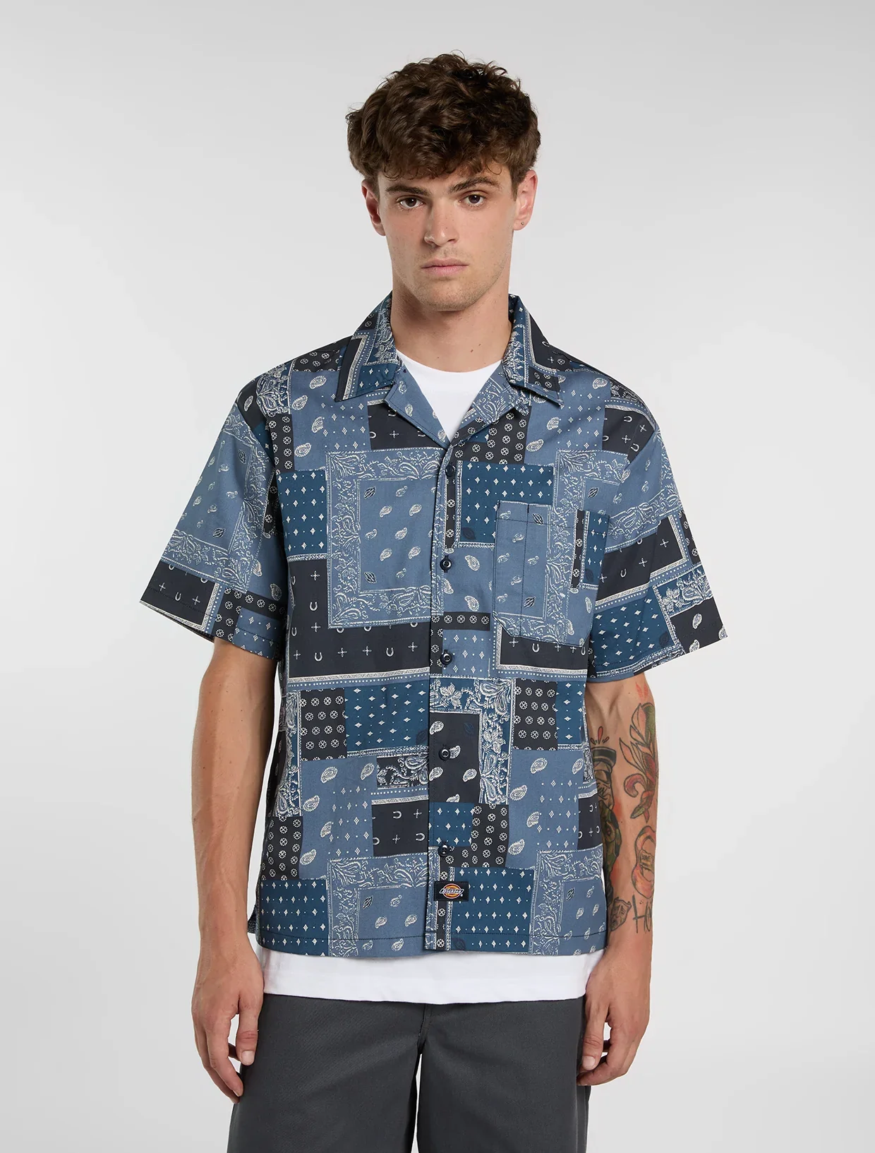 Dickies Men's Glandorf Short Sleeve Shirt Dynamic Blue DK0A889T0DN