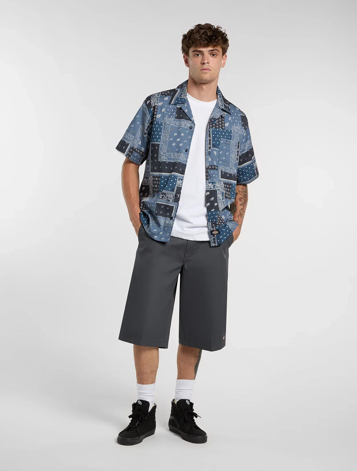 Dickies Men's Glandorf Short Sleeve Shirt Dynamic Blue DK0A889T0DN - Image 3