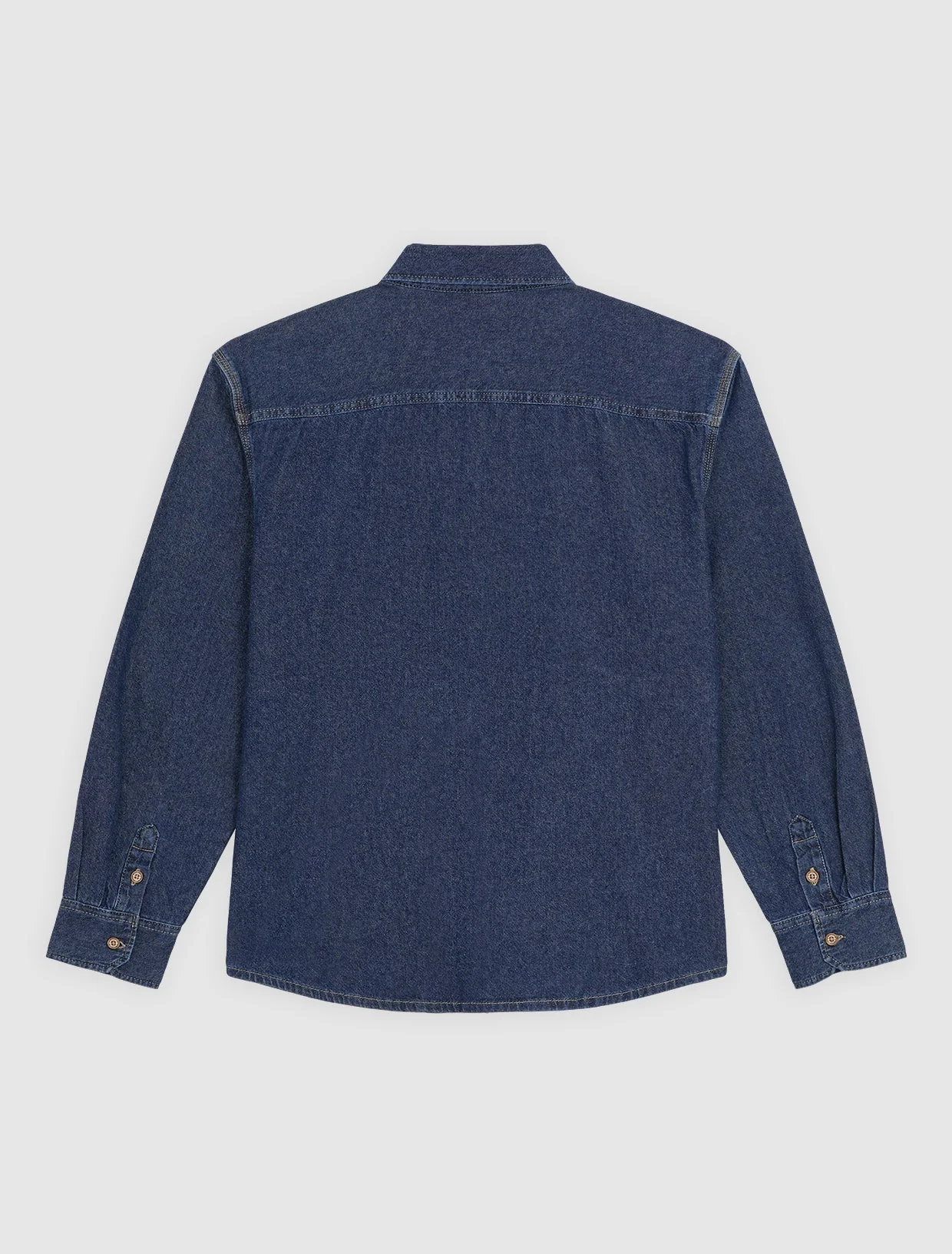 Dickies Men's Lightweight Long Sleeve Denim Shirt Dark Indigo DK0A88GYODD1 - Image 7