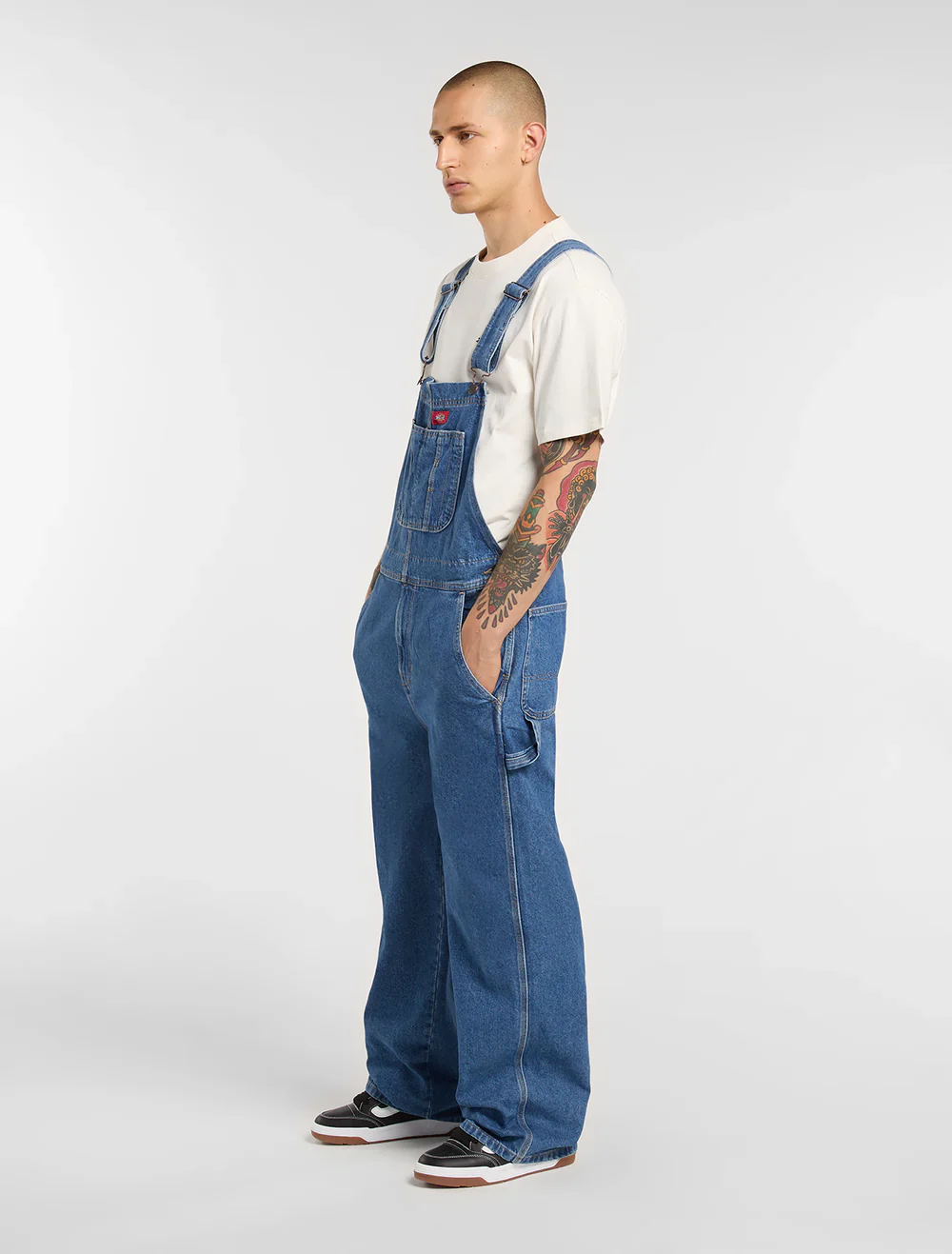 Dickies Men's Loose Denim Bib Classic Blue DK0A88EECLB - Image 2