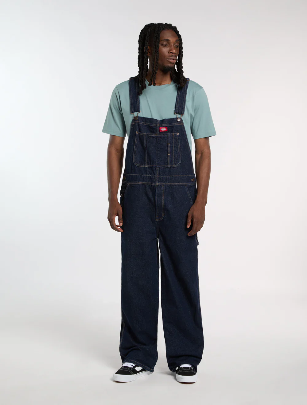 Dickies Men's Loose Denim Bib Rinsed DK0A88EERIN