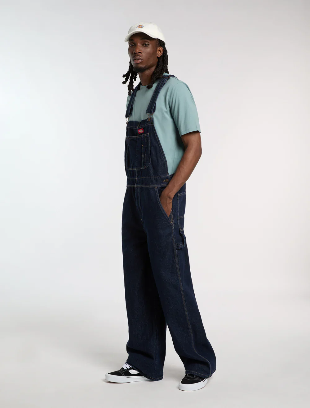 Dickies Men's Loose Denim Bib Rinsed DK0A88EERIN - Image 2