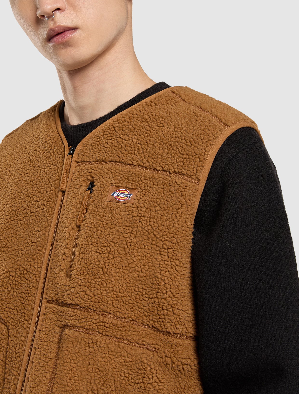 Dickies Men's Mount Hope Vest Fleece Brown Duck DK0A4YEG0BD - Image 5
