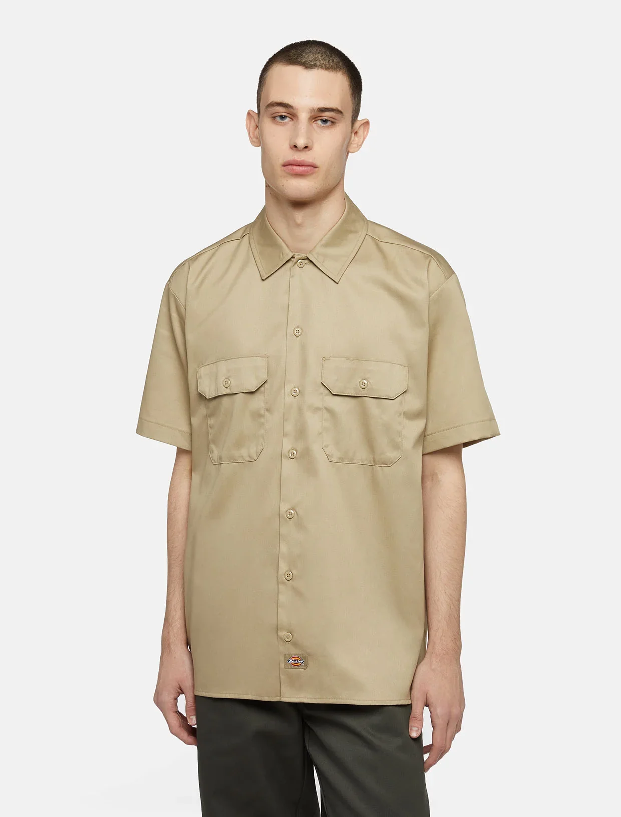 Dickies Men's Short Sleeve Work Shirt Khaki DK0A4XK7KHK