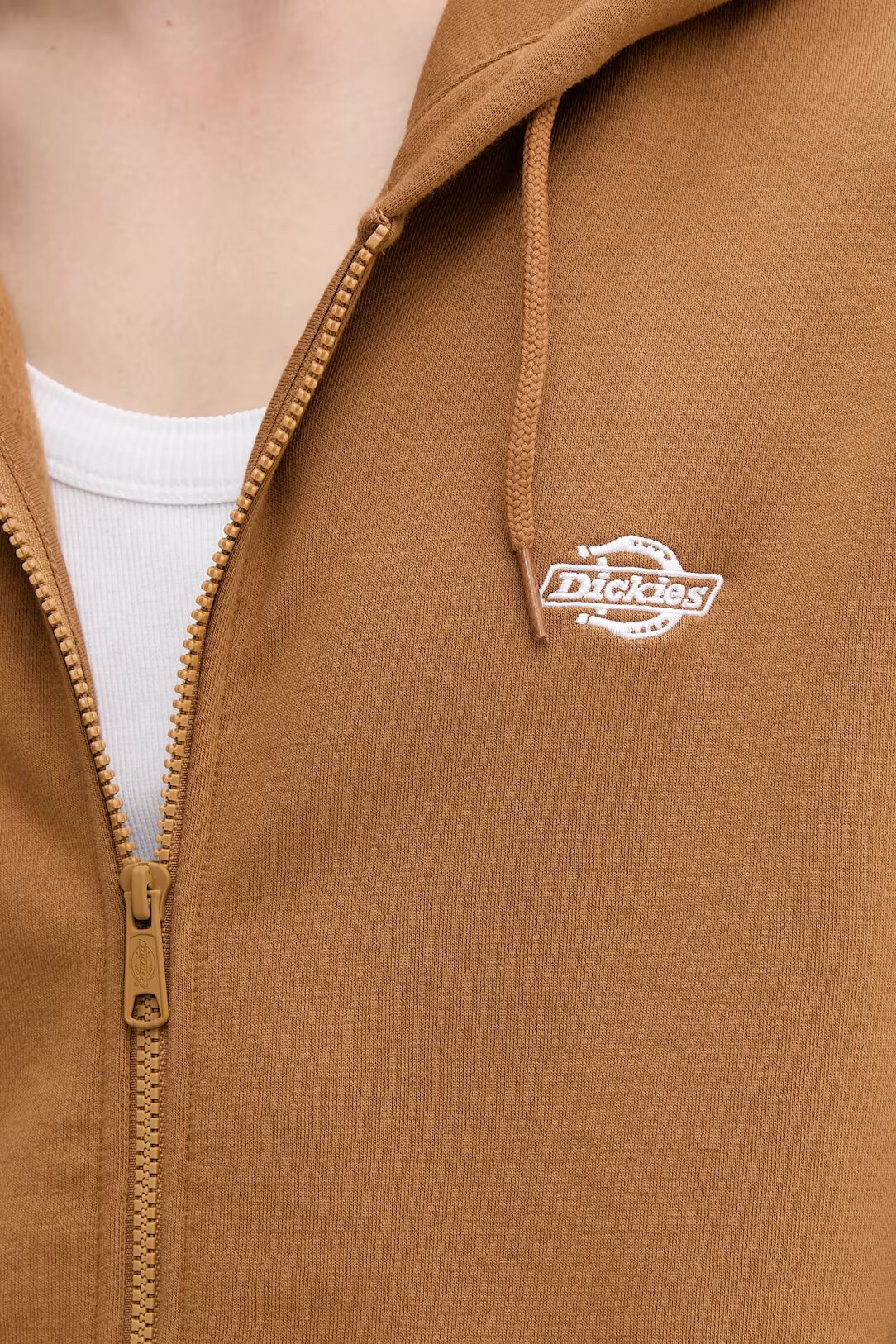 Dickies Men's Summerdale Full-Zip Hoodie Brown Duck DK0A4YQA0BD - Image 3