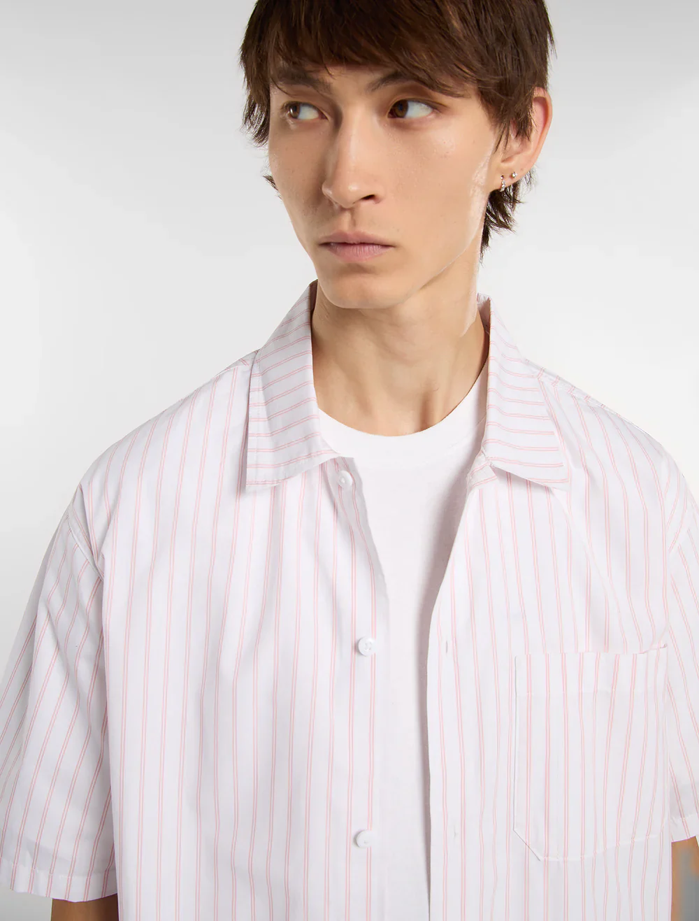 Dickies Men's Venedocia Striped Short-Sleeved Shirt White DK0A88GU0WH - Image 4