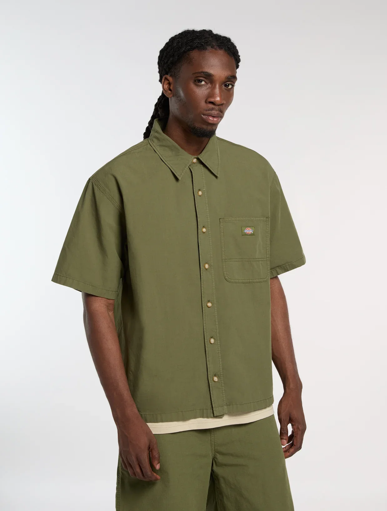 Dickies Men's Vernal Short Sleeve Shirt Cypress DK0A88O8K72