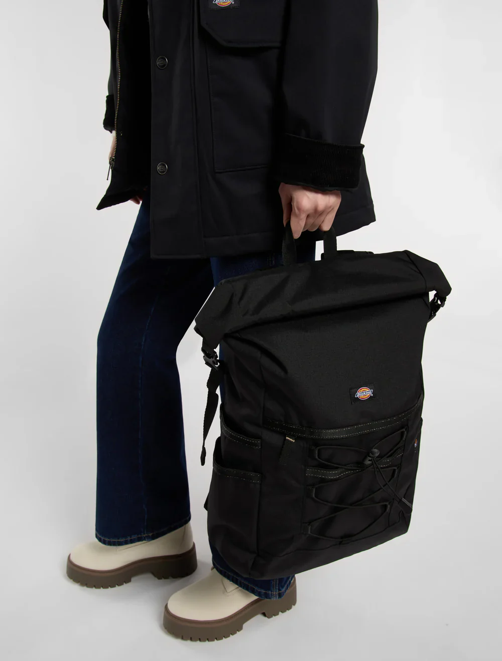 Dickies Unisex Ashville Utility Roll Top Backpack Black DK0A87MXBLK - Image 7