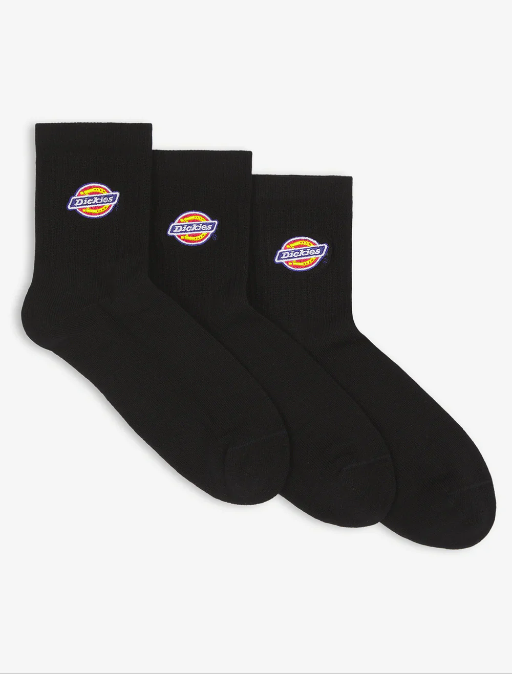 Dickies Unisex Valley Grove Mid Socks (3 Pack) Black DK0A4Y9OBLK