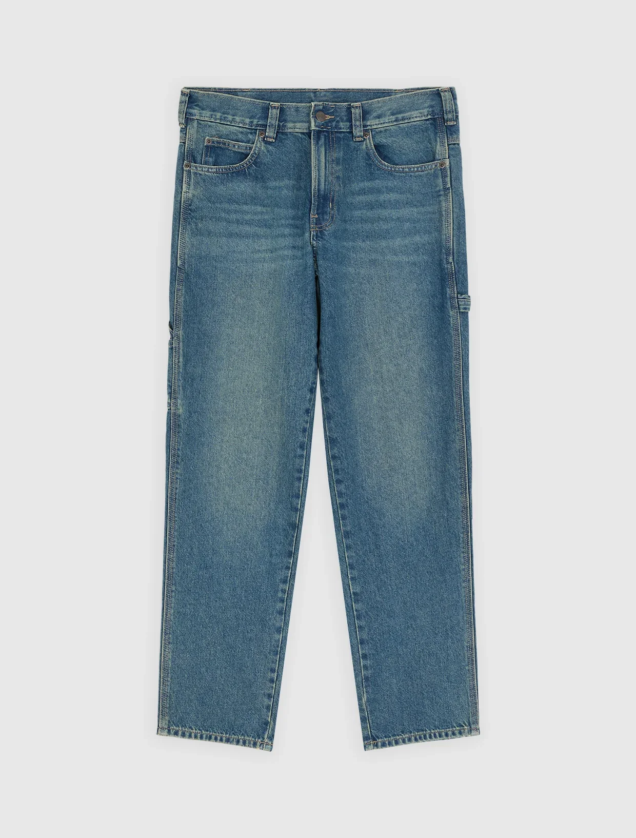 Dickies Women's 957 Loose Tapered Work Jeans Khaki Tinted Blue DK0A885JL231 - Image 6