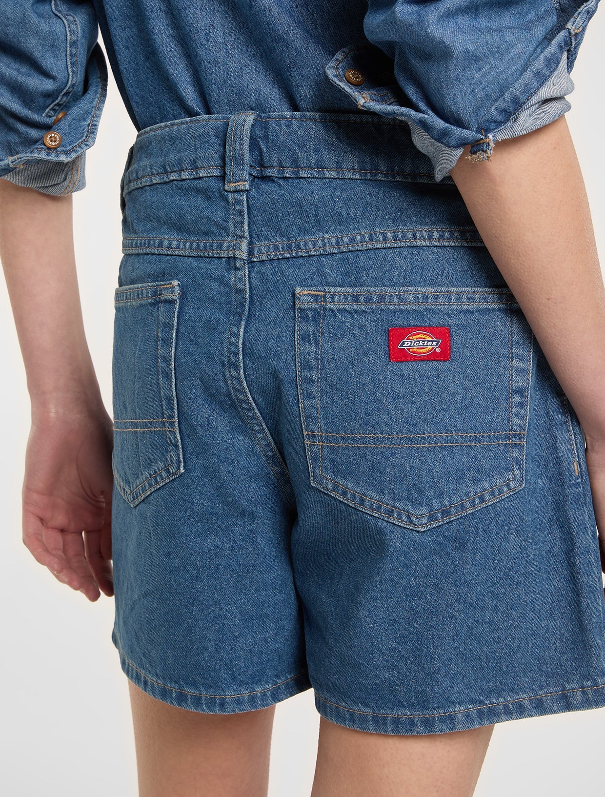 Dickies Women's 984 5-Inch High Waist Denim Shorts Classic Blue DK0A88QVCLB1 - Image 5