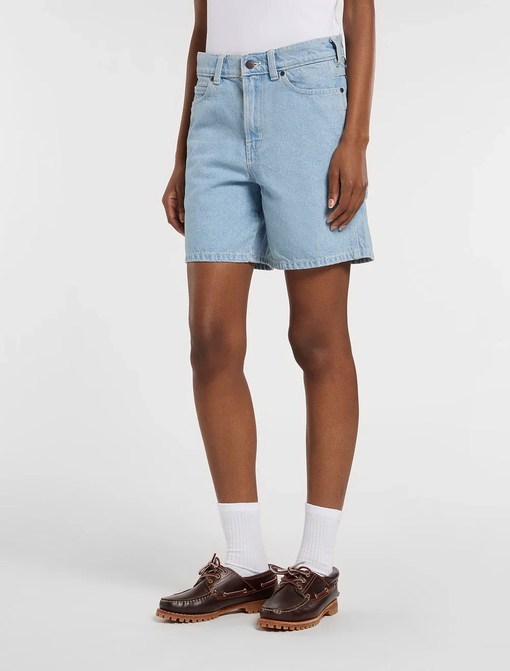 Dickies Women's 993 7-Inch Denim Carpenter Shorts Vintage Blue DK0A88PBC15 - Image 3
