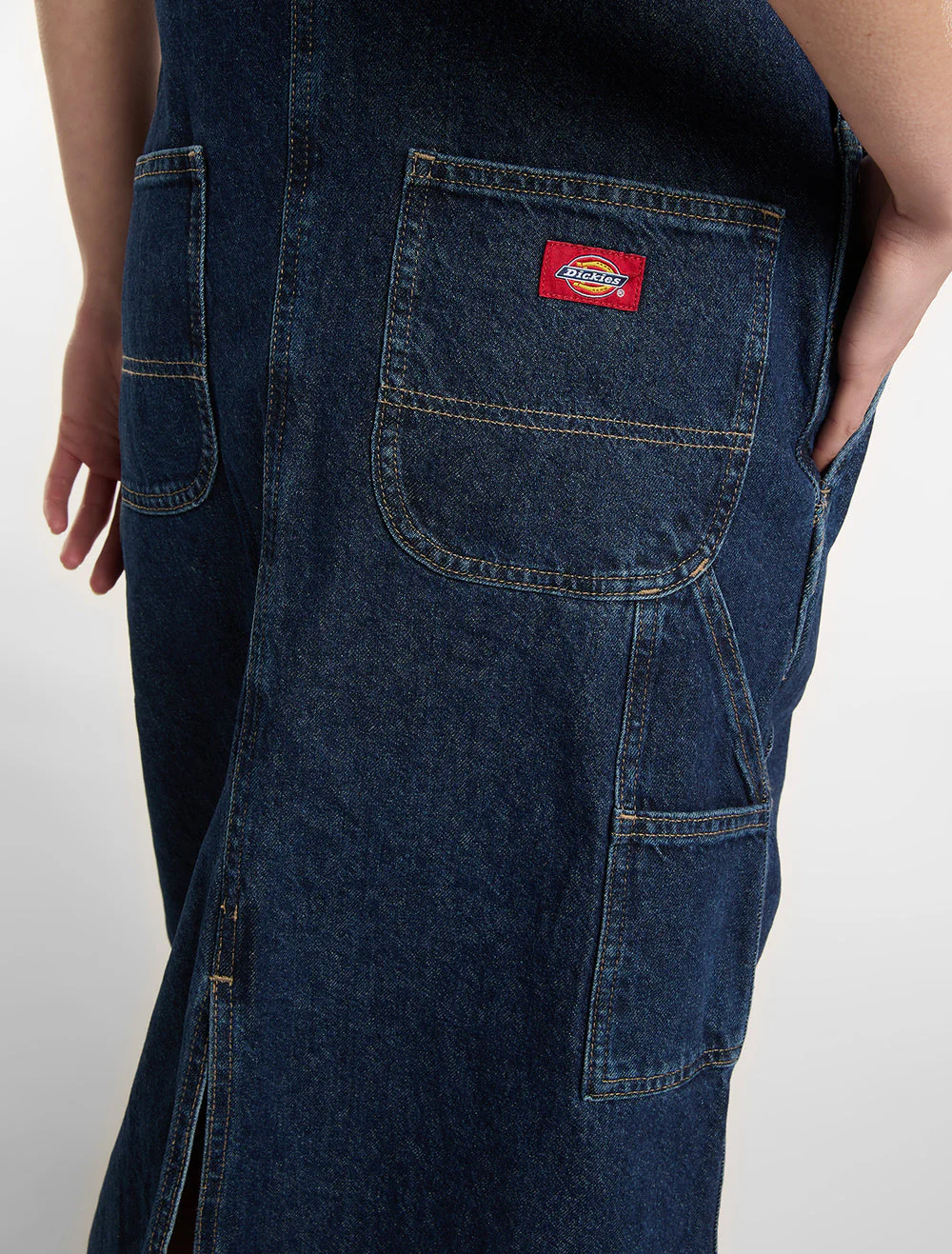 Dickies Women's Denim Bib Dress Dark Indigo DL0A88IP0DD - Image 6