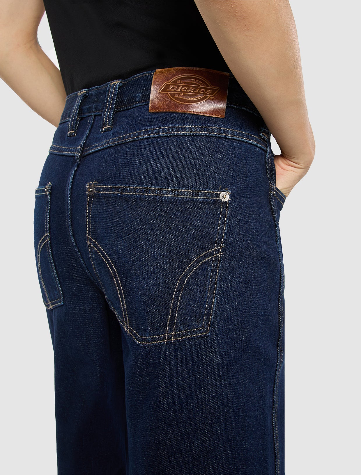 Dickies Women's Farner Relaxed Straight Jeans Dark Blue DK0A87NN0DD - Image 5