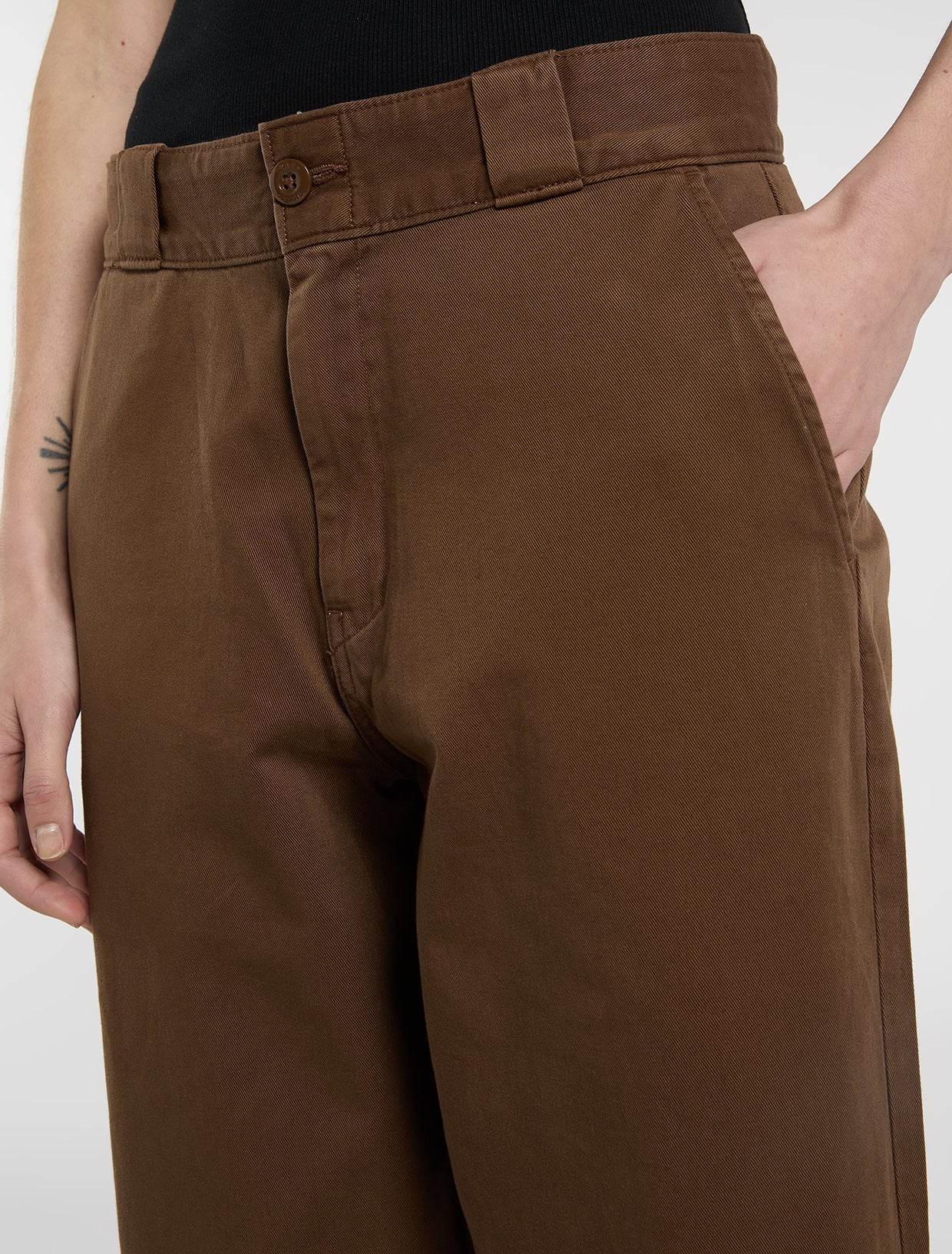 Dickies Women's Garment Dyed Loose Pants Timber Brown DK0A8DLH0TB1 - Image 5