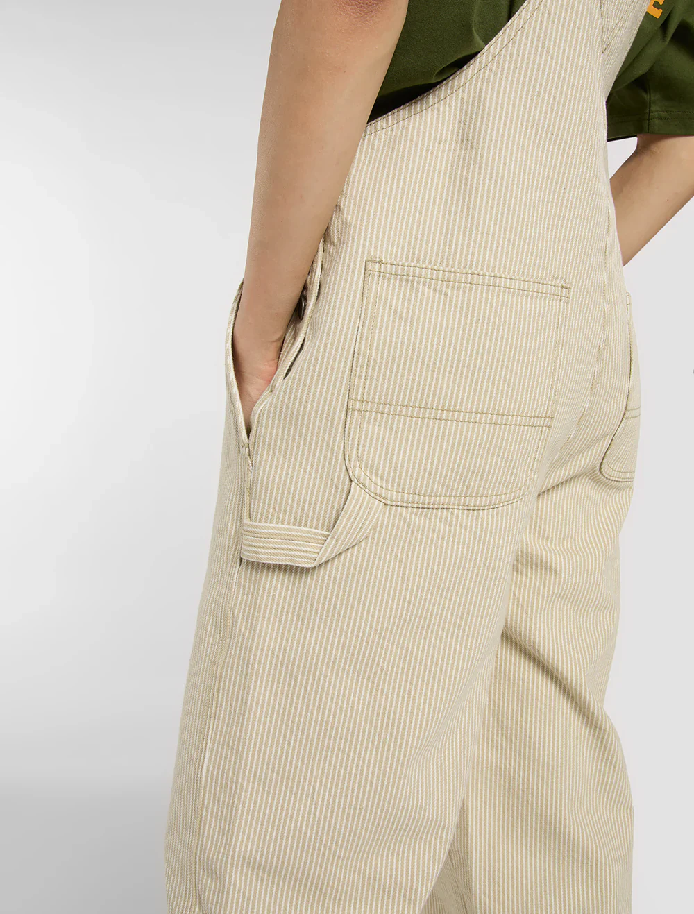 Dickies Women's Hickory Bib Overalls Beige DK0A8829L44 - Image 7