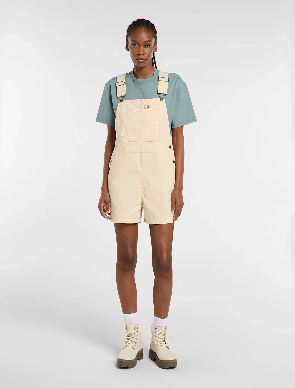 Dickies Women's Lightweight Canvas Short Bib Wood Ash DK0A885GL17