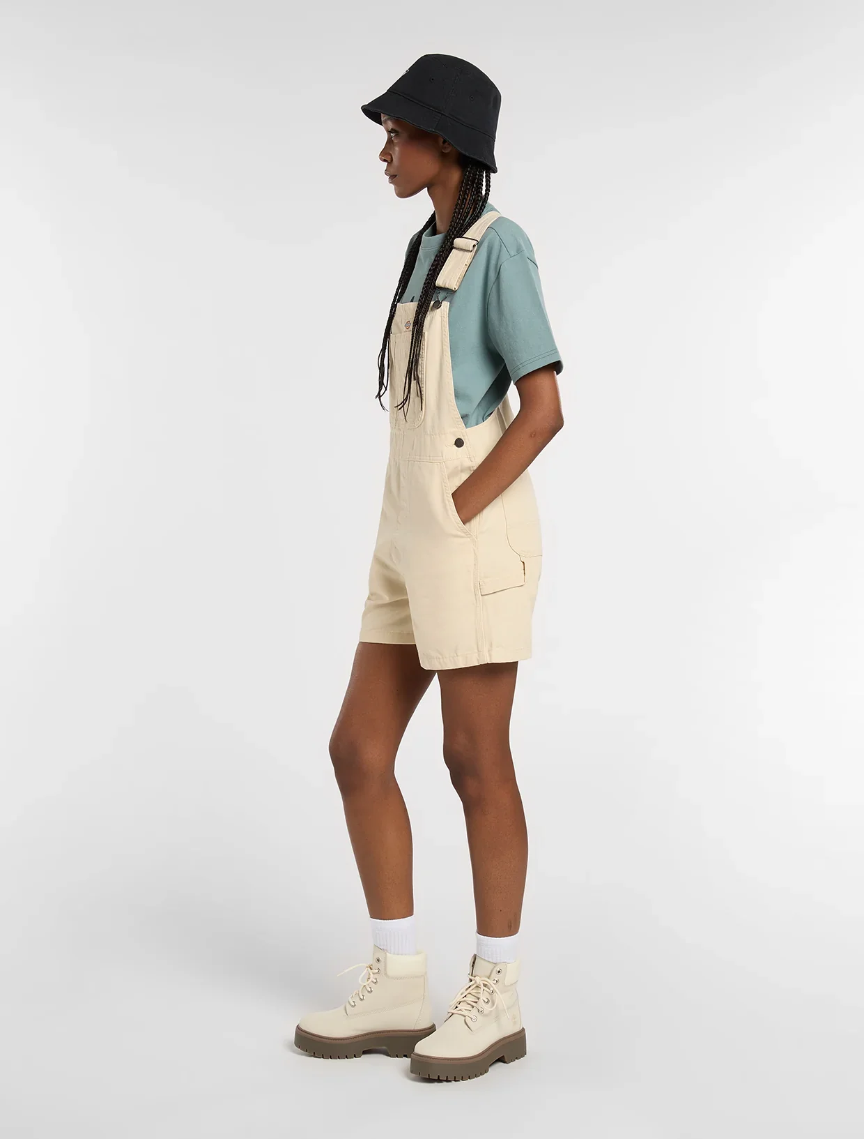 Dickies Women's Lightweight Canvas Short Bib Wood Ash DK0A885GL17 - Image 2