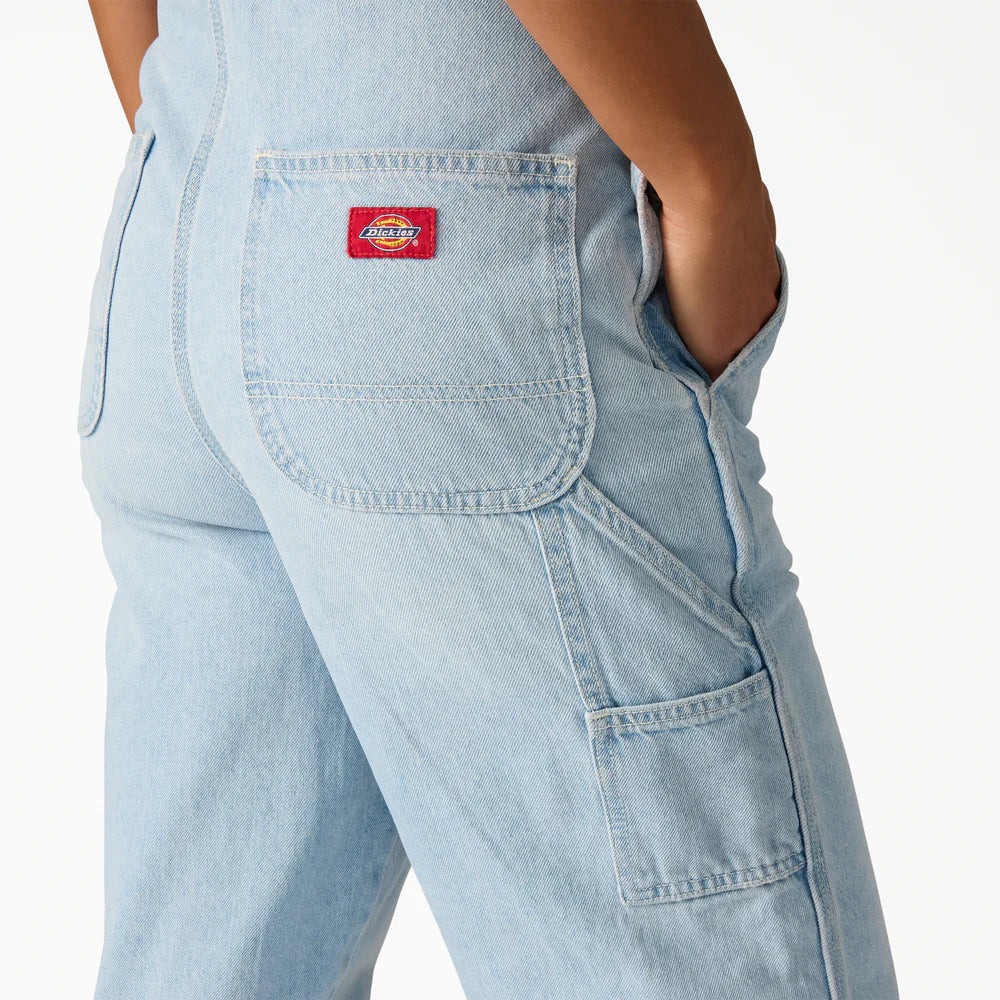 Dickies Women's Loose Denim Bib Fog Blue DK0A88EC0FE - Image 4