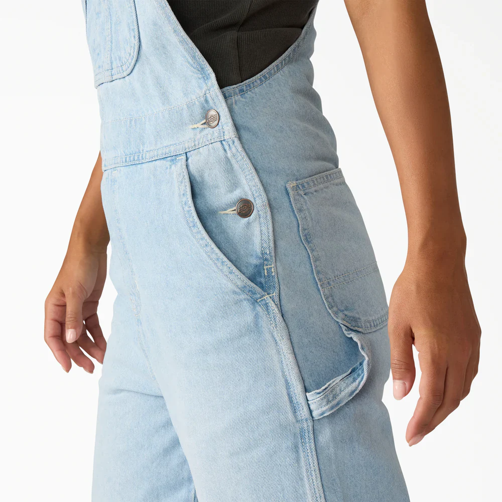 Dickies Women's Loose Denim Bib Fog Blue DK0A88EC0FE - Image 5