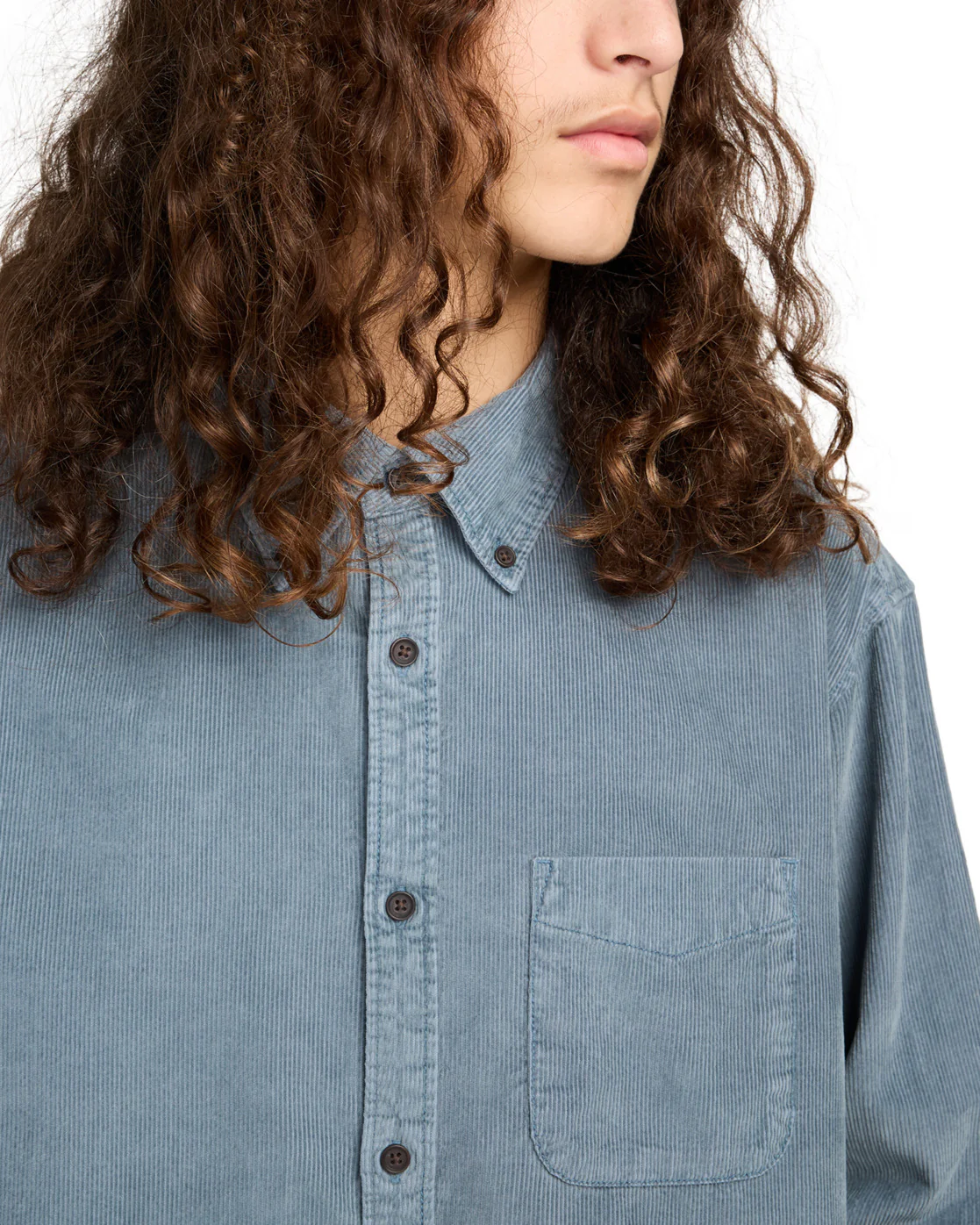 Element Men's Button Down Regular Corduroy Shirt Blue Mirage ELYWT00187-BMK0 - Image 3