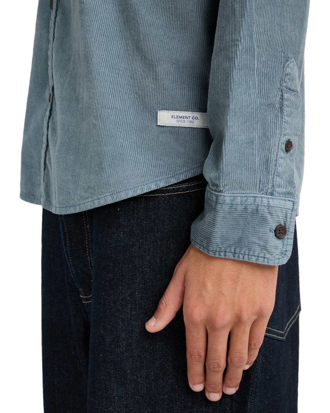 Element Men's Button Down Regular Corduroy Shirt Blue Mirage ELYWT00187-BMK0 - Image 4