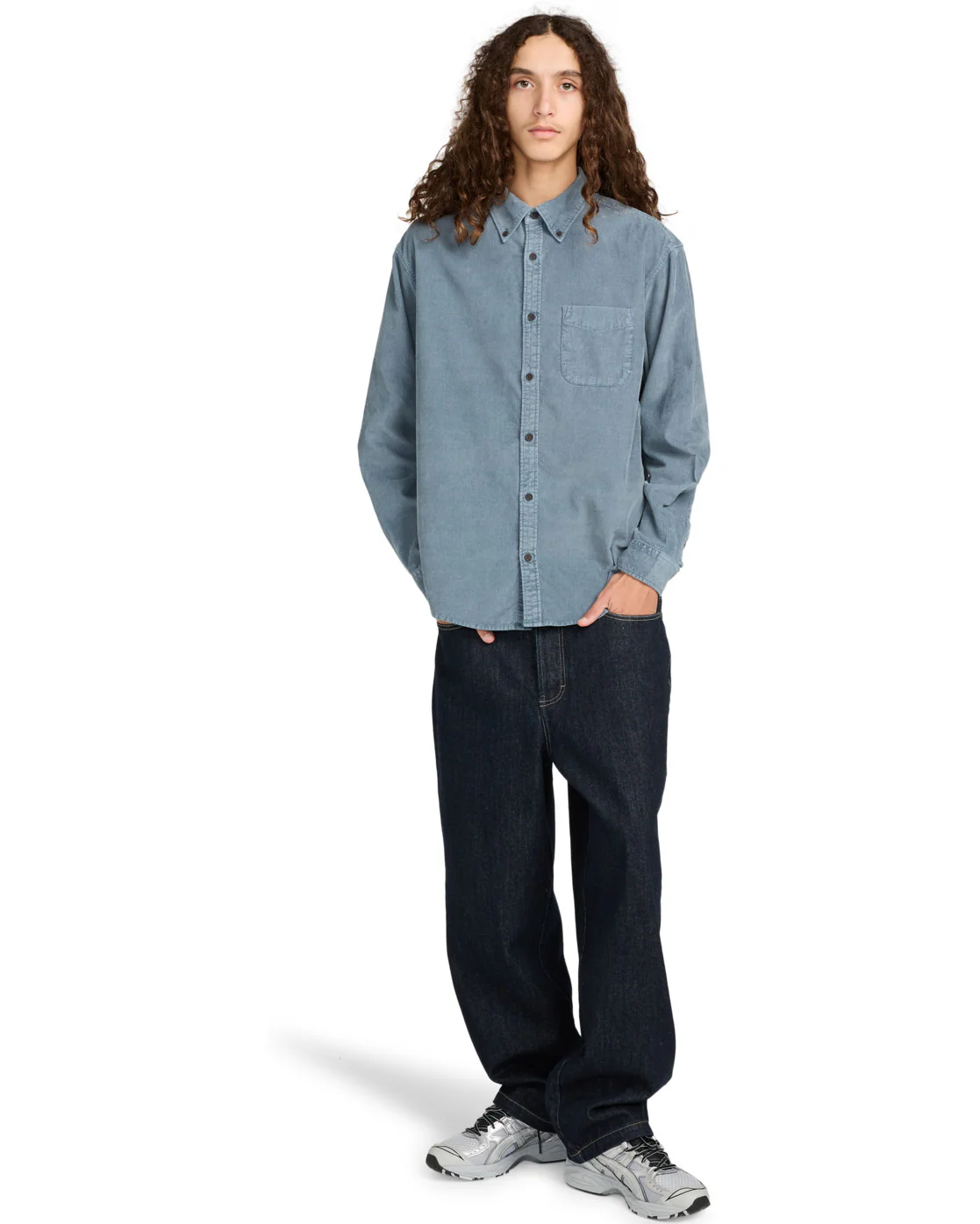 Element Men's Button Down Regular Corduroy Shirt Blue Mirage ELYWT00187-BMK0 - Image 5