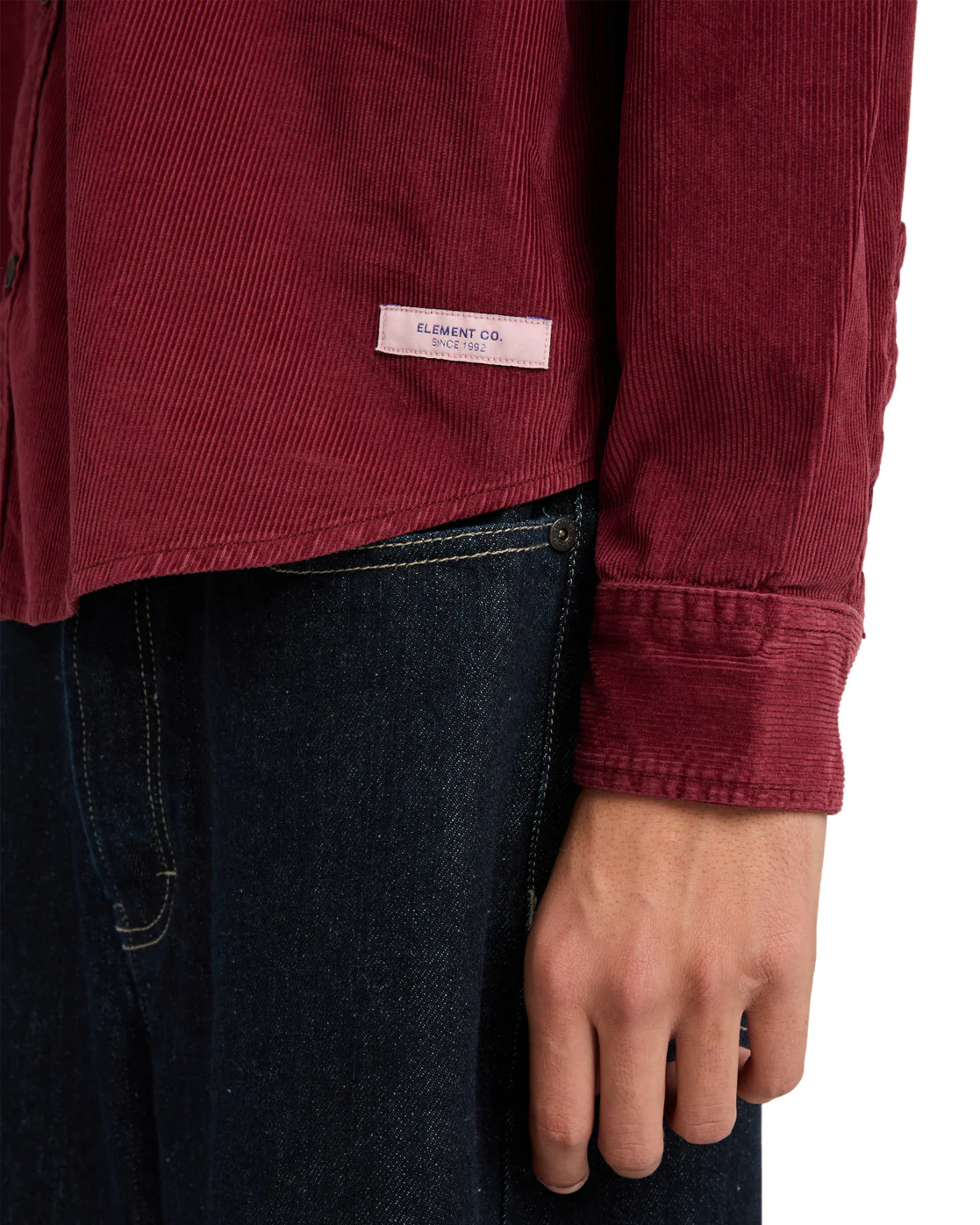 Element Men's Button Down Regular Corduroy Shirt Zinfandel ELYWT00187-RSS0 - Image 4