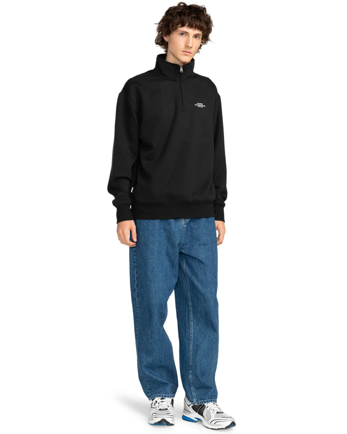 Element Men's Element Co Quarter Zip Sweatshirt Flint Black ELYFT00178-FBK - Image 4