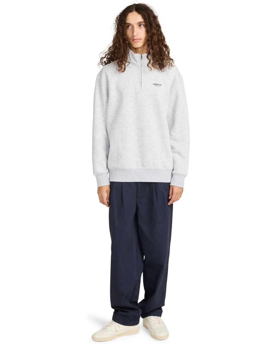 Element Men's Element Co Quarter Zip Sweatshirt Mid Grey Heather ELYFT00178-SGBH - Image 3