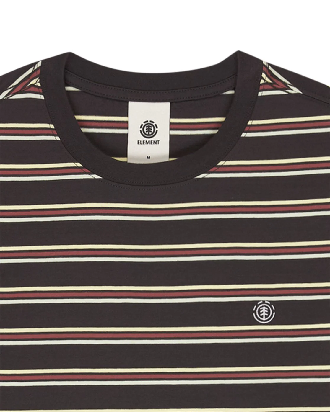 Element Men's Icon Embroidery Short Sleeve T-Shirt Washed Stripes Offblack ELYKT00168-KTA3 - Image 3