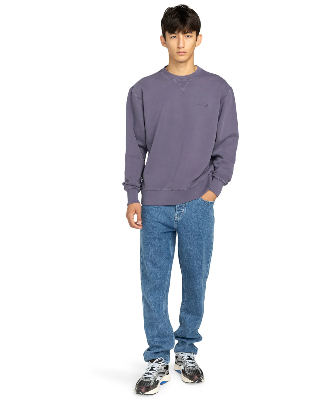 Element Men's Lowcase Pigment Crew Sweatshirt Graystone ELYFT00172-KRB0 - Image 4