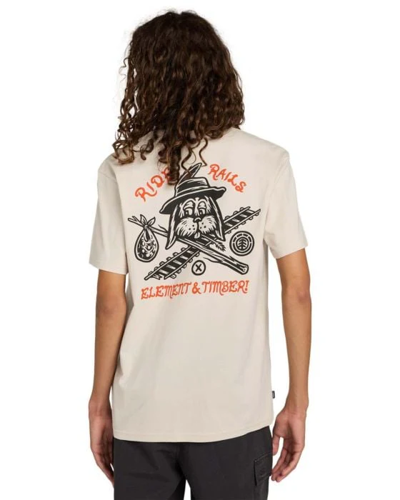 Element Men's Timber Hobos T-Shirt Oat Milk ELYZT00582-TEG0 - Image 2
