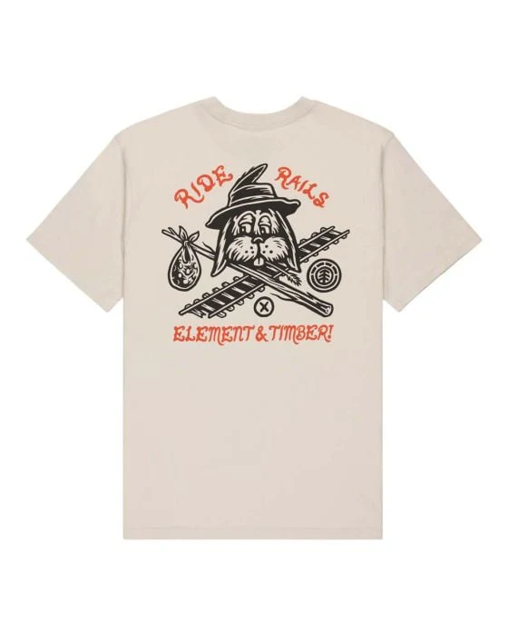 Element Men's Timber Hobos T-Shirt Oat Milk ELYZT00582-TEG0 - Image 7