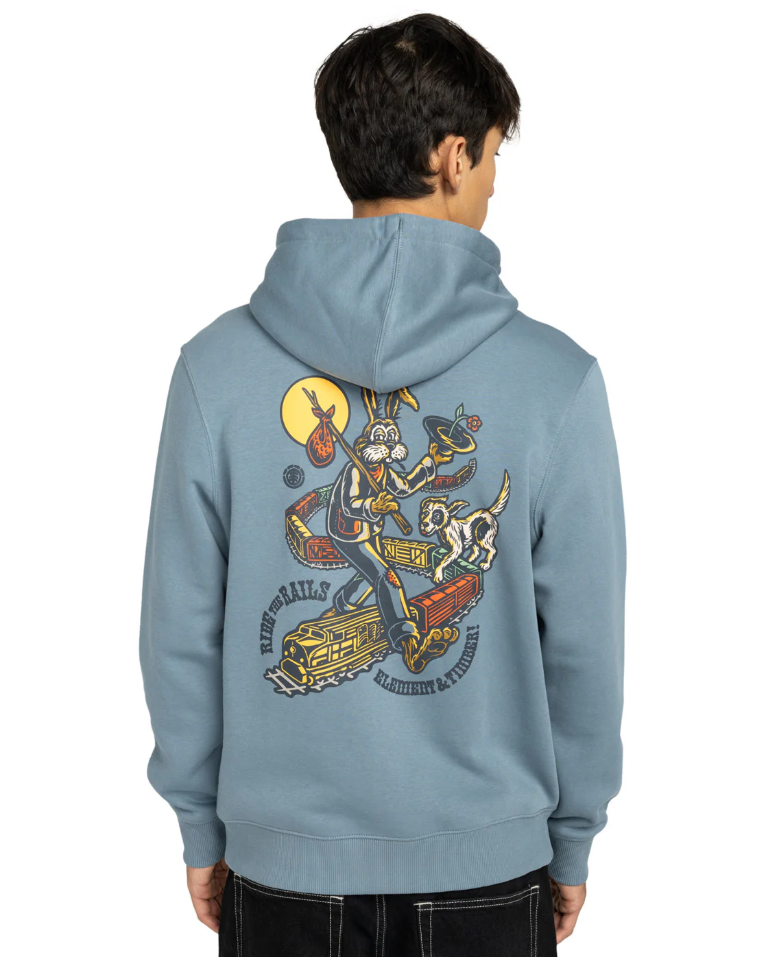 Element Men's Timber On Track Po Hoodie Blue Mirage ELYSF00316-BMK0 - Image 2
