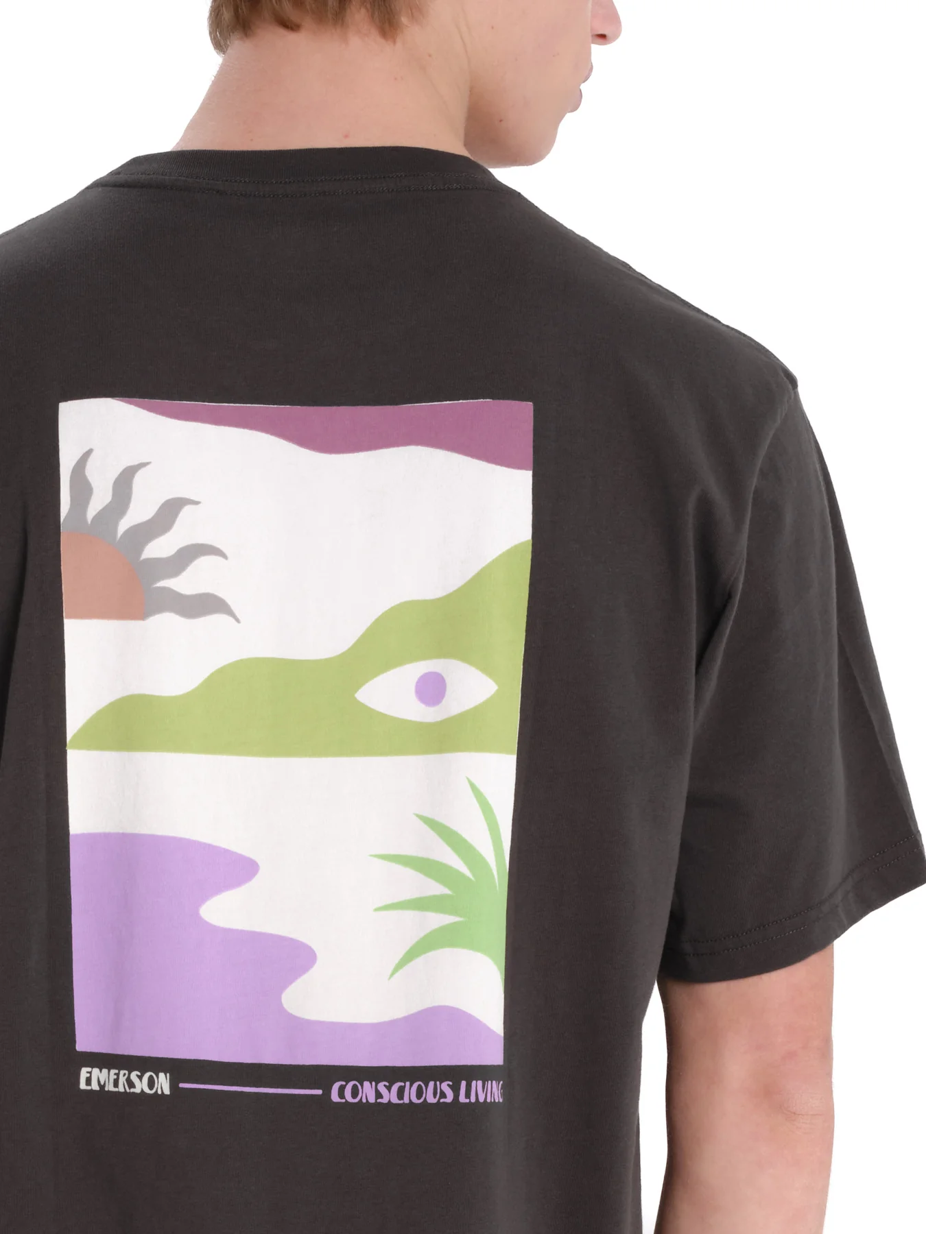 Emerson Men's "Conscious Living" Short Sleeve T-shirt Charcoal 261.EM33.27-Charcoal - Image 3