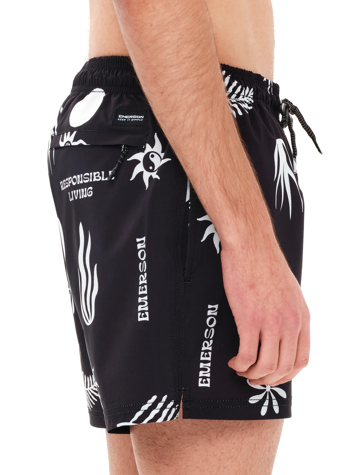 Emerson Men's Elastic Volleyball Swimsuit 36 cm Black 241.EM504.42-Pr426-Black - Image 6