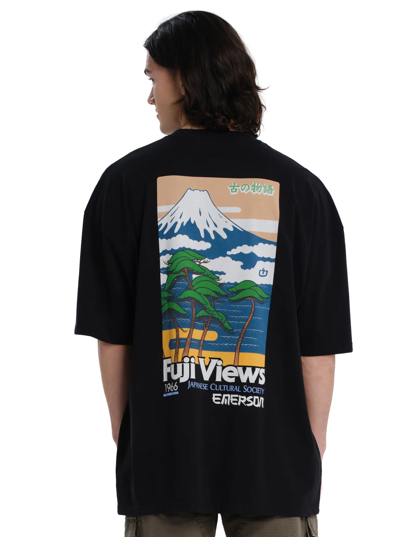Emerson Men's "Fuji Views" Short Sleeve T-shirt Black 261.EM33.65-Black