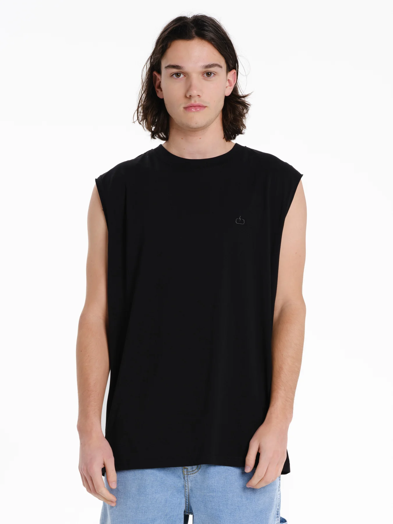 Emerson Men's Logo Embroidery Sleevelss T-shirt Black 261.EM37.125-Black