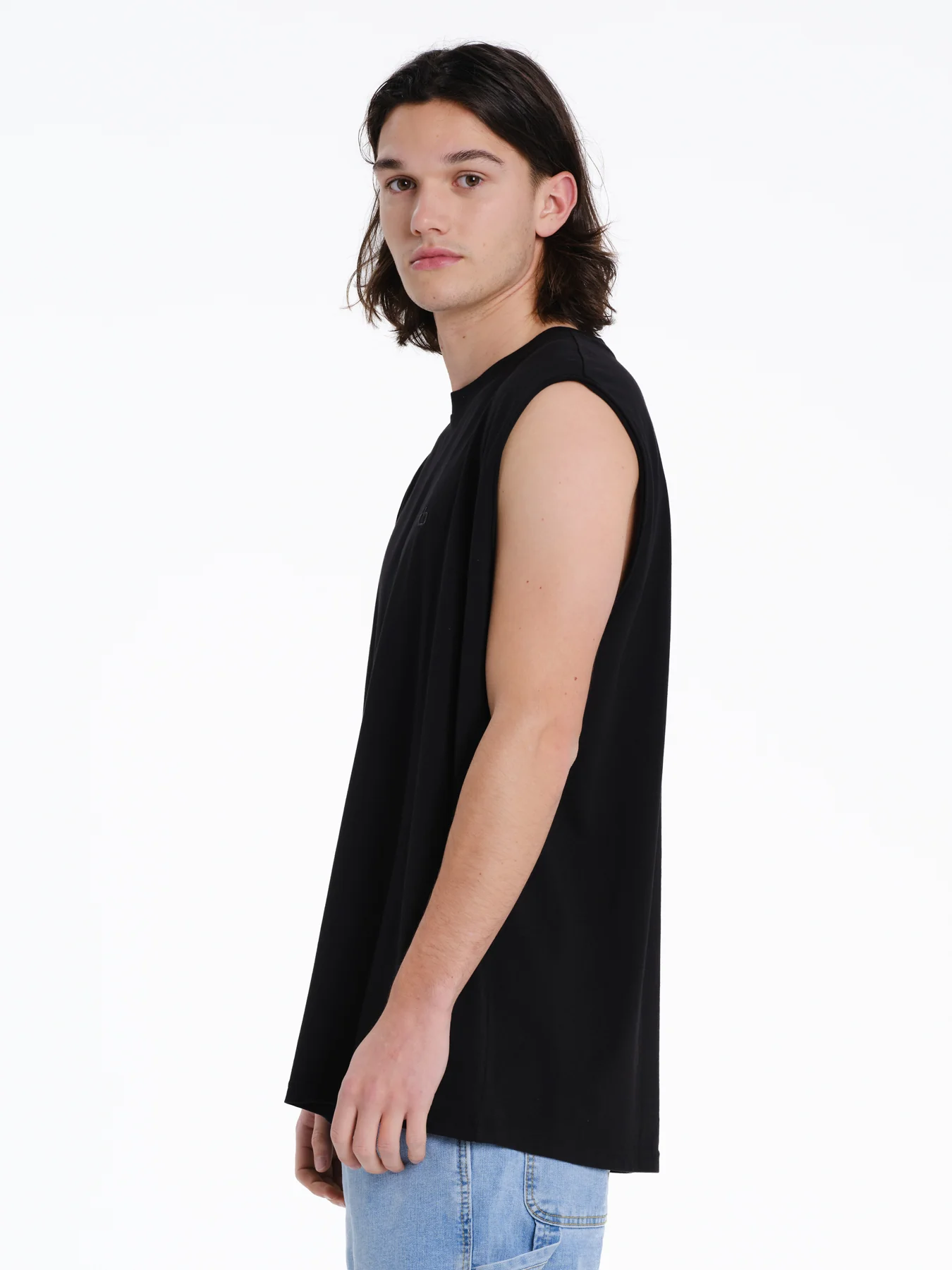 Emerson Men's Logo Embroidery Sleevelss T-shirt Black 261.EM37.125-Black - Image 5
