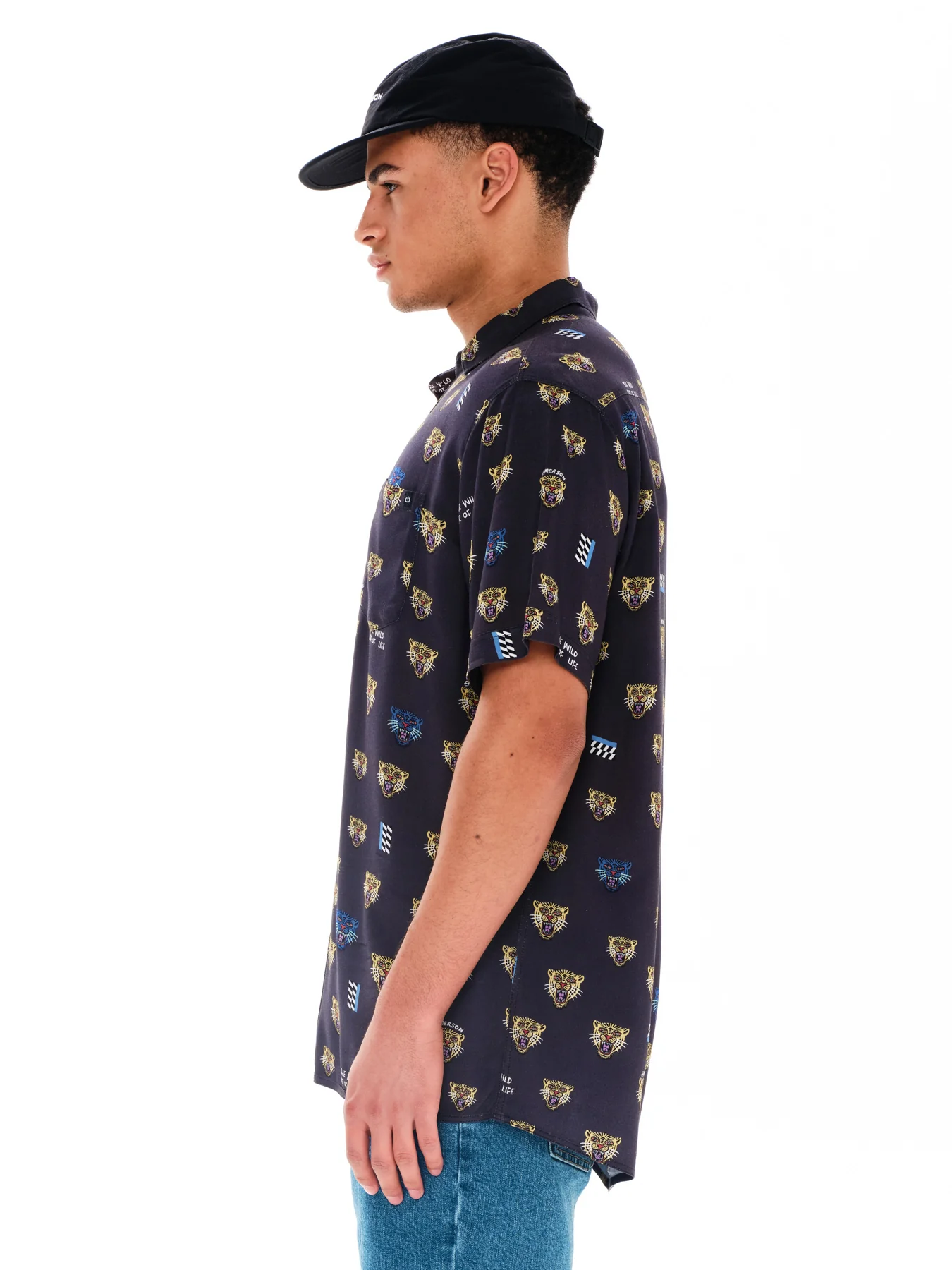 Emerson Men's Patern Short Sleeve Shirt Black 241.EM61.03PR-Pr414-Black - Image 2