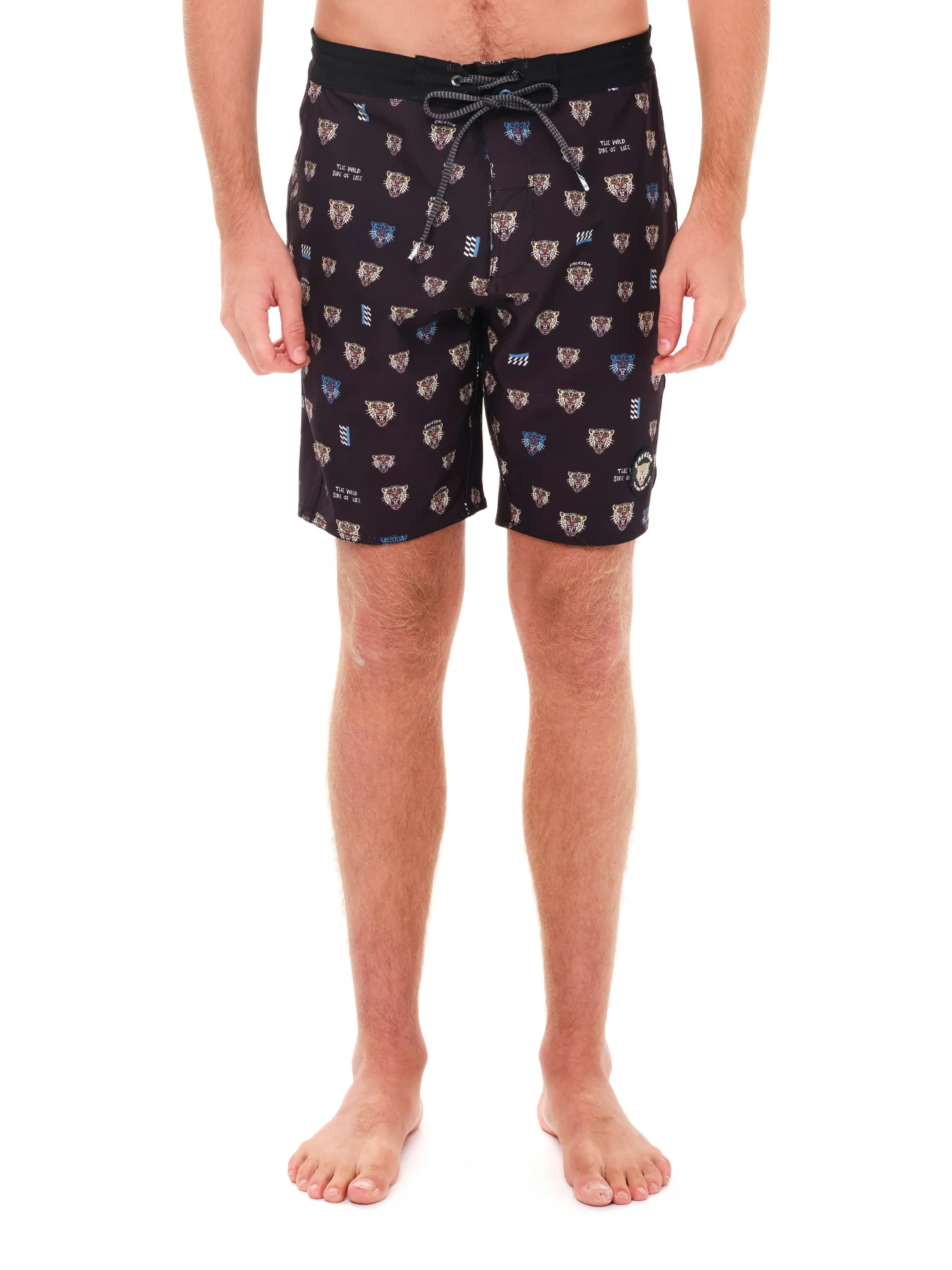 Emerson Men's Printed Recycled Boardshorts 49 cm Black 241.EM524.12-Pr414-Black