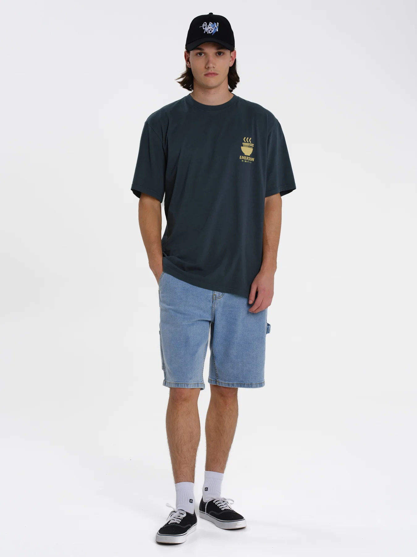 Emerson Men's "Ramen Club" Short Sleeve T-shirt Teal Blue 261.EM33.23-Teal-Blue - Image 5