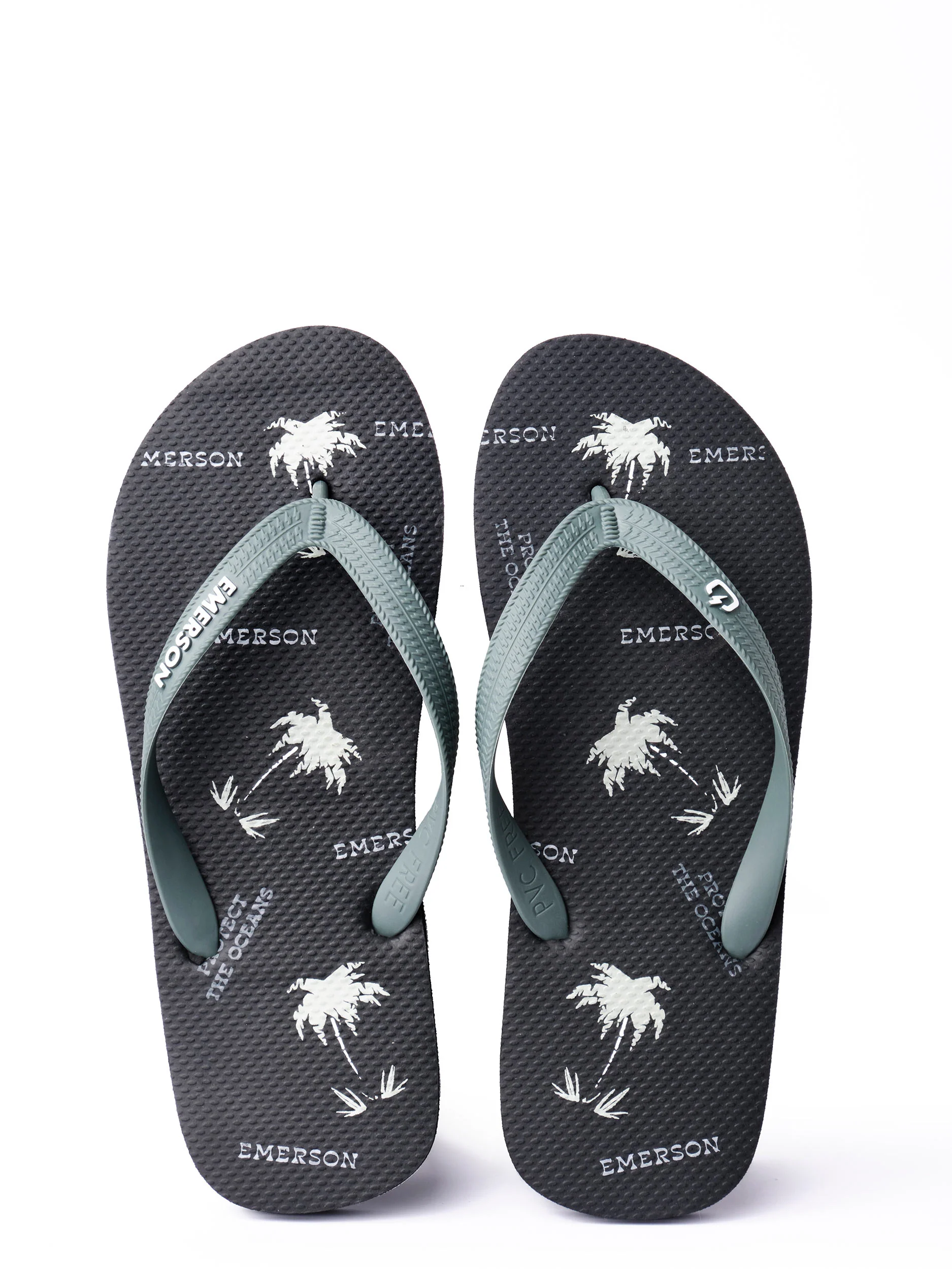 Emerson Men's Tahiti Flip Flops Black/Army Green 221.EM95.13-Pr299-Black-Army-Green
