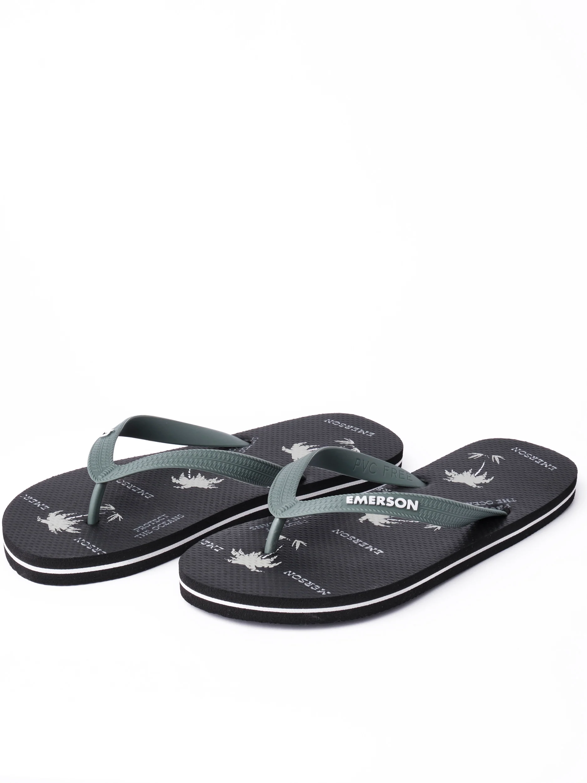Emerson Men's Tahiti Flip Flops Black/Army Green 221.EM95.13-Pr299-Black-Army-Green - Image 2