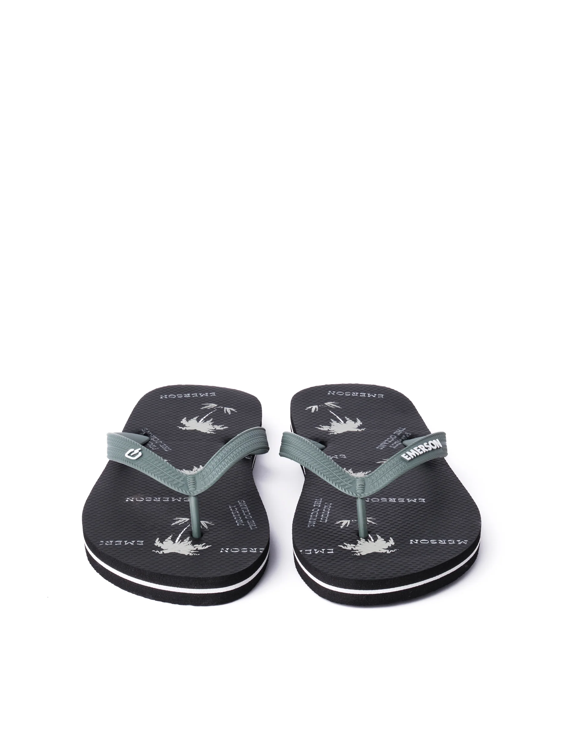 Emerson Men's Tahiti Flip Flops Black/Army Green 221.EM95.13-Pr299-Black-Army-Green - Image 5