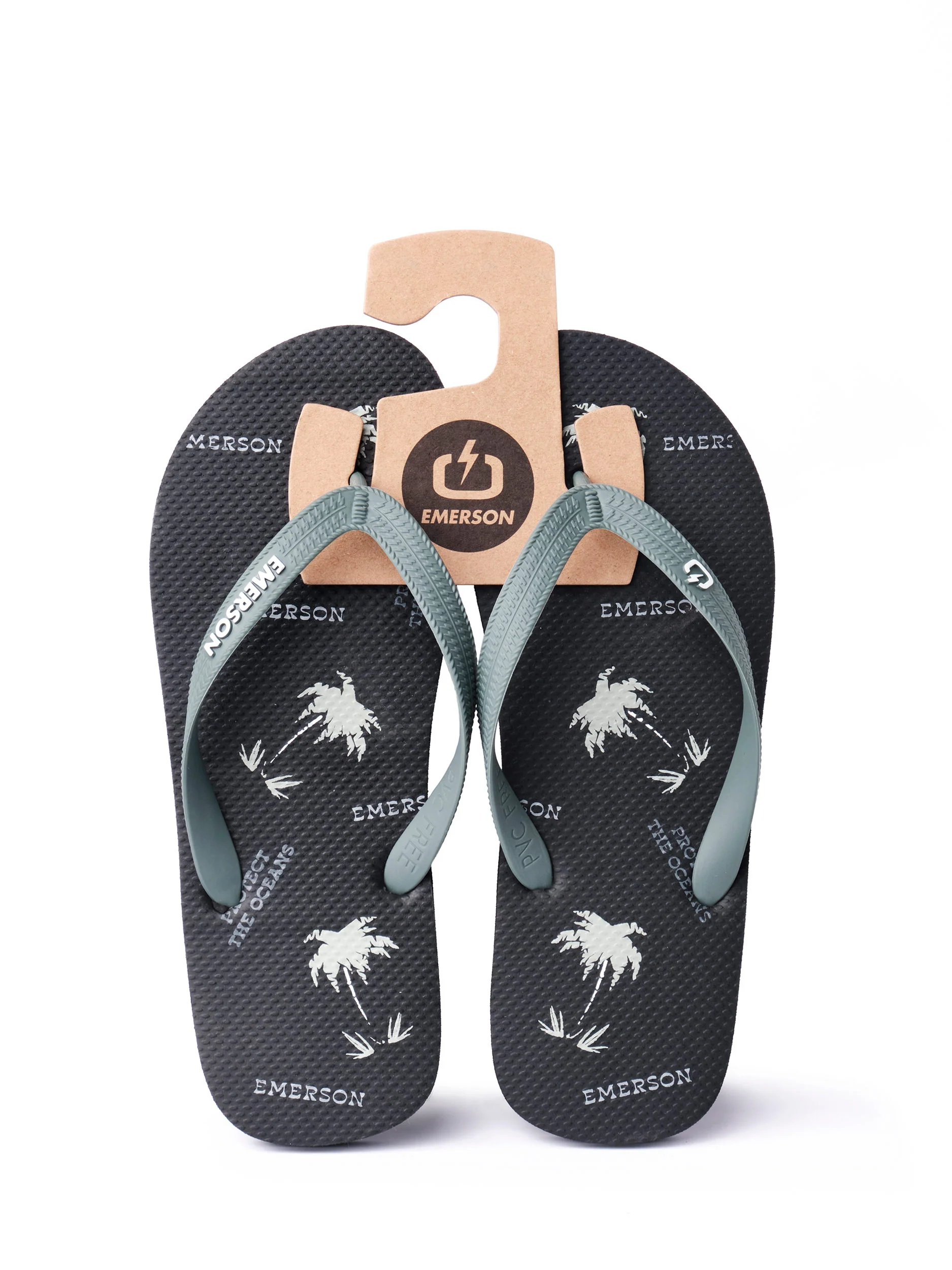 Emerson Men's Tahiti Flip Flops Black/Army Green 221.EM95.13-Pr299-Black-Army-Green - Image 7