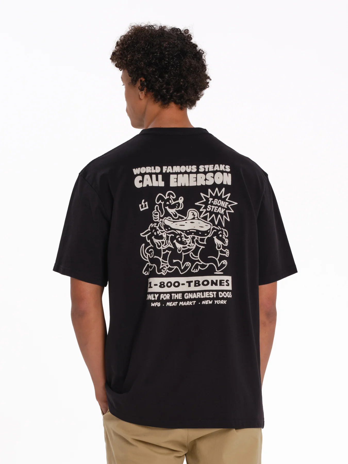 Emerson Men's "World Famous Steaks" Short Sleeve T-shirt Black 261.EM33.29-Black